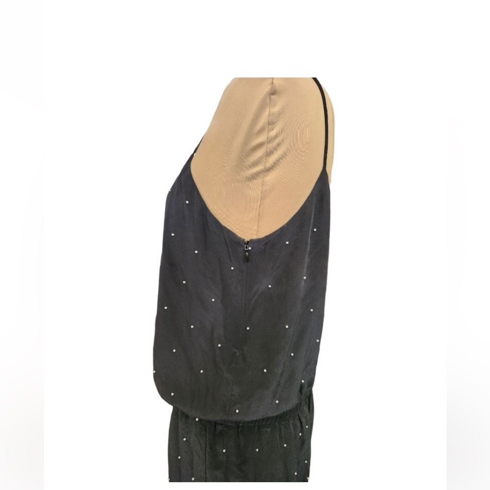 CLUB MONACO Lana hand beaded pearled silk jumpsuit with spaghetti straps size 00 - Picture 11 of 14
